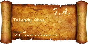 Telegdy Ákos névjegykártya